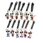 Brelok do Kluczy Mickey i Minnie z Paskiem, Mix Wzorów, 12 szt