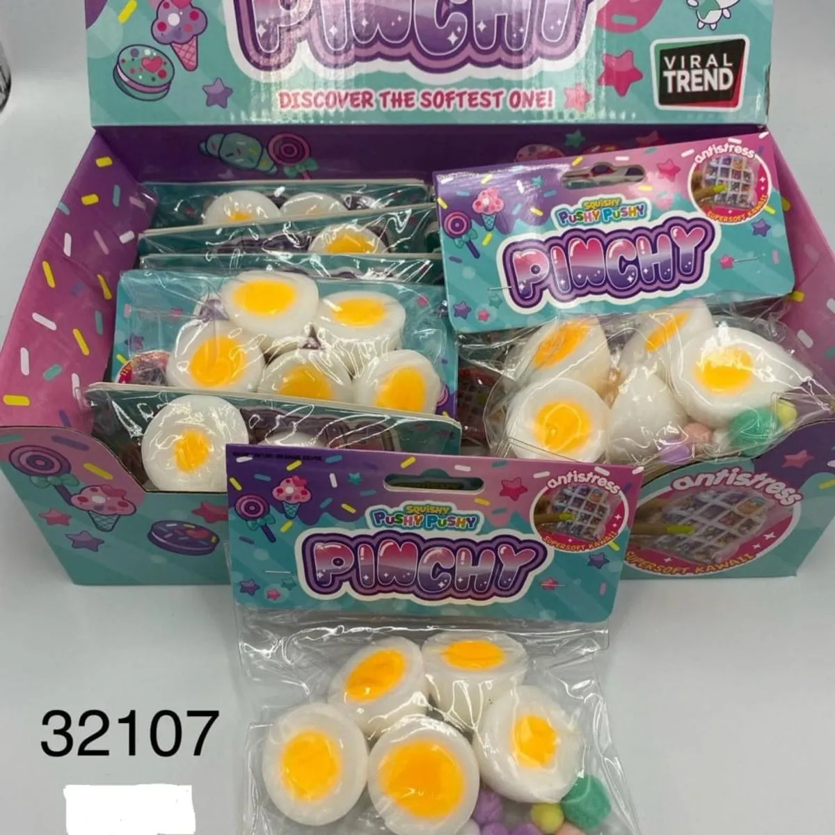 Zabawka Squishy Pinchy Jajko Sadzone Gniotek Antystresowy 12 szt.