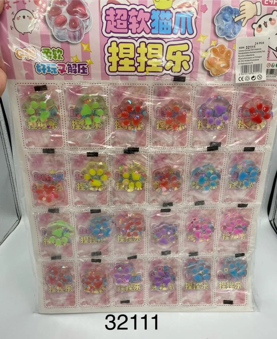 Zestaw Squeeze Toys 24PCS Gniotki Łapki Kota Antystresowe