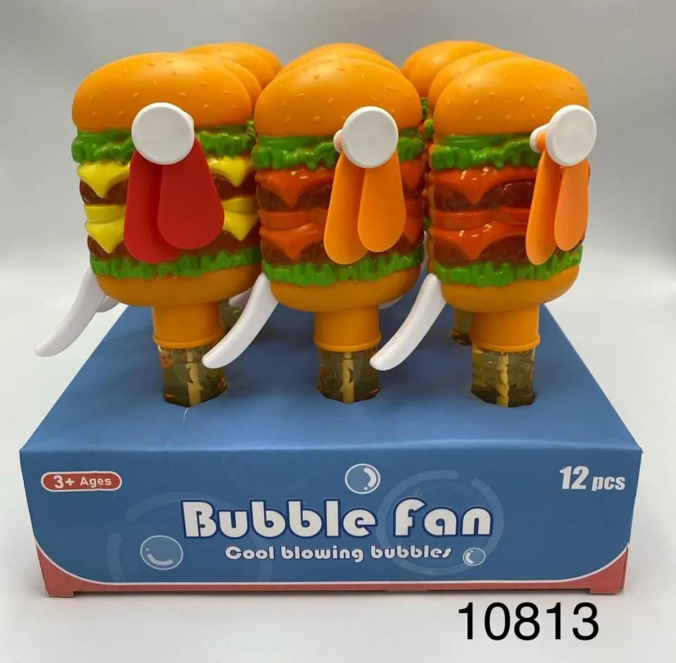 Zabawka Bubble Fan Wiatraczek do Baniek Hamburger 12 szt.