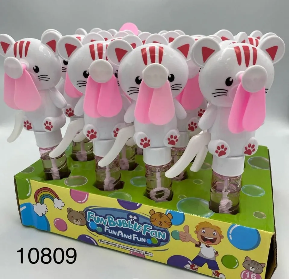 Zabawka Fun Bubble Fan Bańki Mydlane z Wiatraczkiem Kotek 16szt