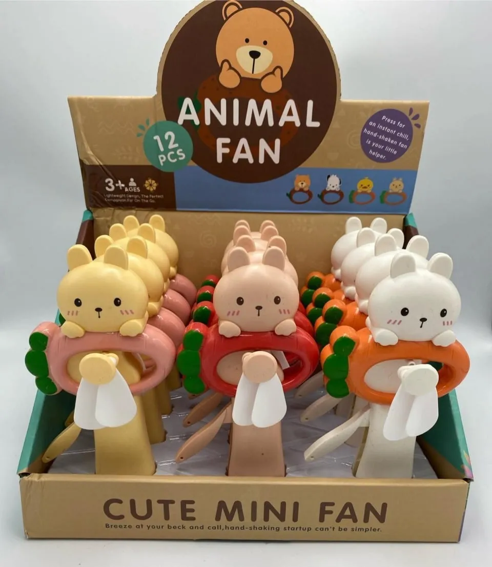 Zabawka Cute Mini Fan Ręczny Wentylator Zwierzątka 12 szt.
