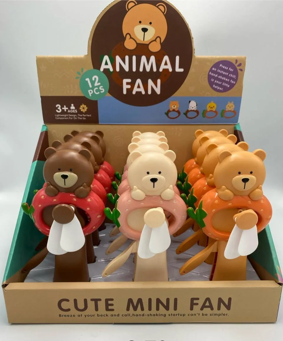 Zabawka Cute Mini Fan Ręczny Wiatraczek Zwierzątka 12 szt.