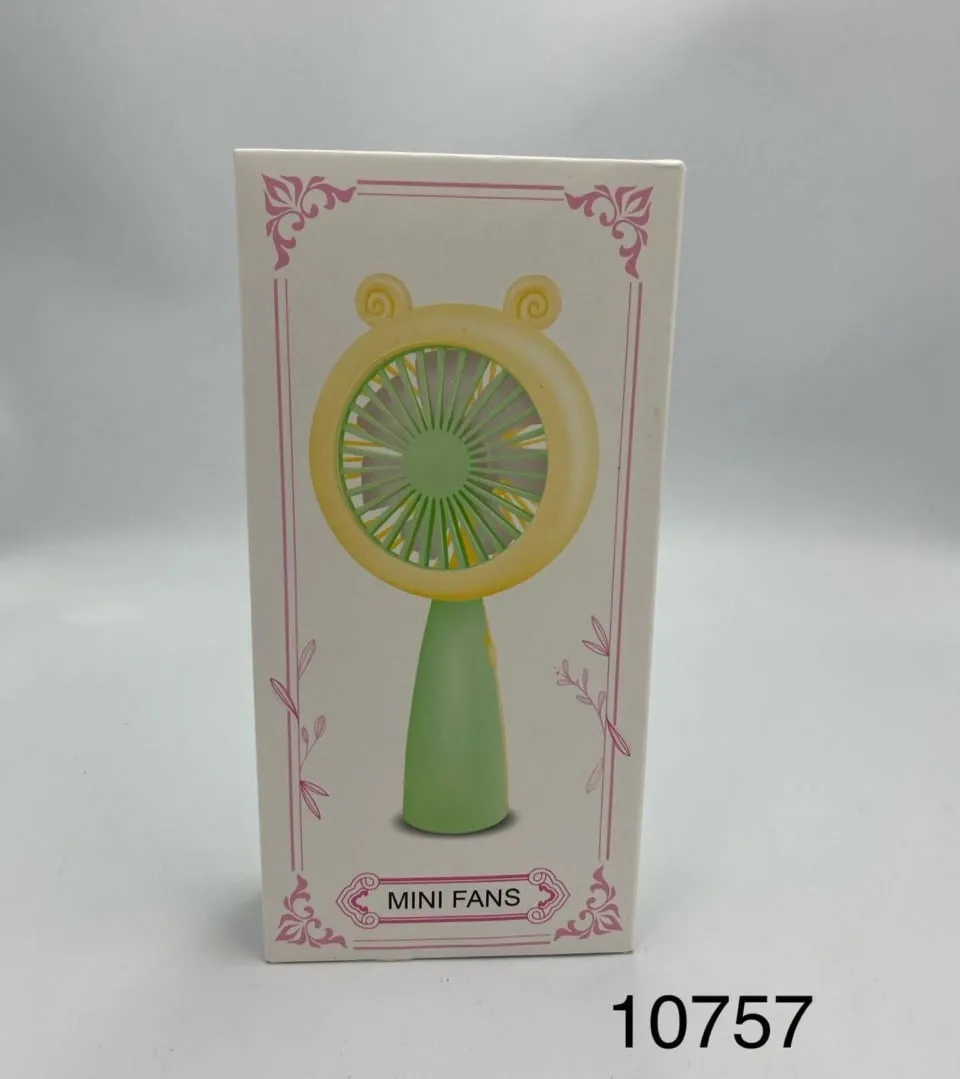 Ręczny Wentylator USB Mini Fan z Uszami Żółto-Miętowy
