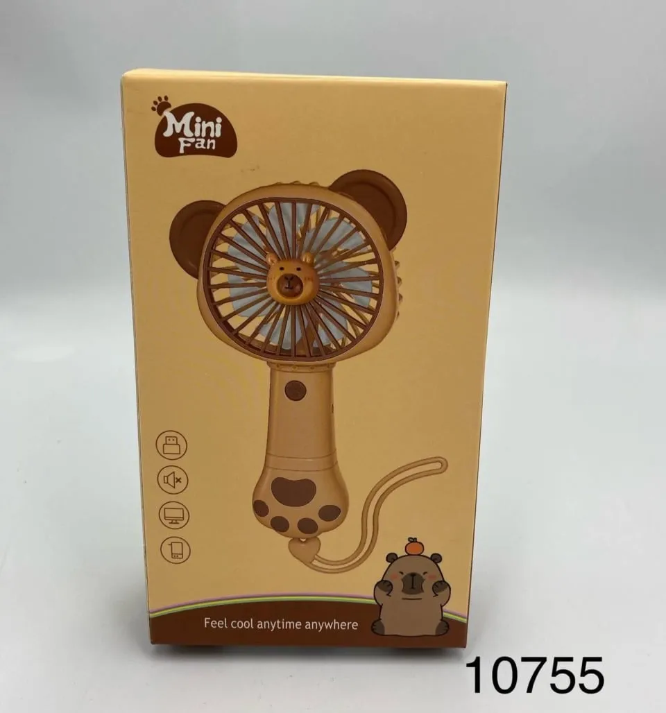 Ręczny Wentylator USB Mini Fan Miś Brązowy 6szt