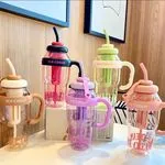 Kubek 100ml ze słomką i uchwytem ICE CREAM, mix kolorów 10 szt.
