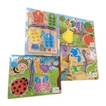 Drewniane Puzzle Przeplatanka Edukacyjna Mix Wzorów 12 szt.