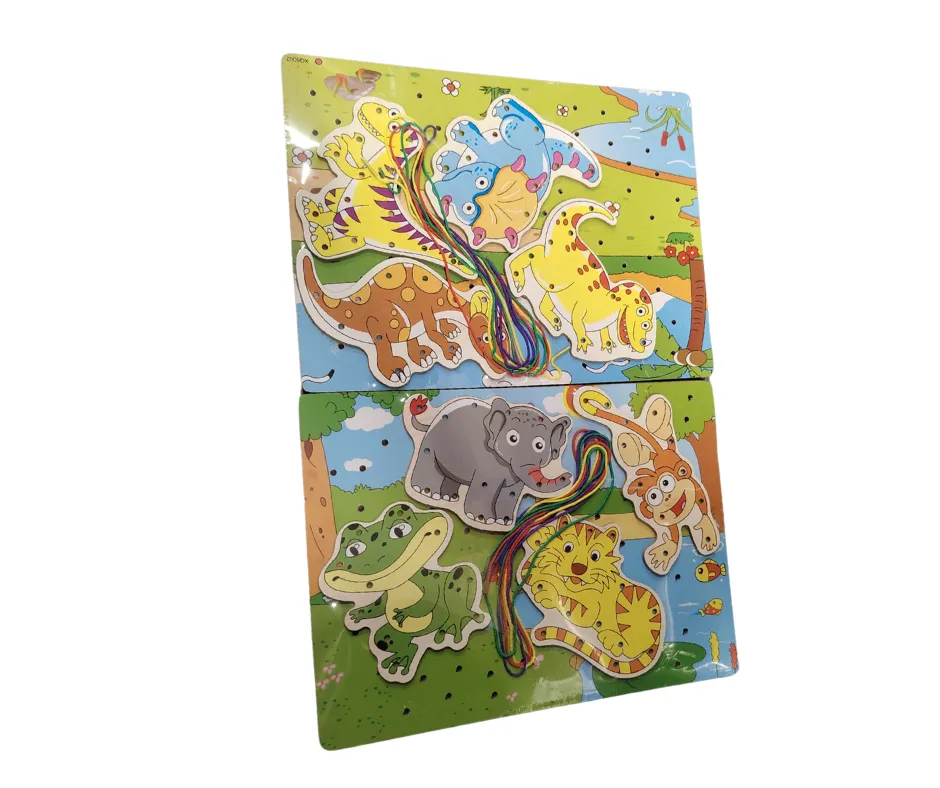 Zabawka Drewniane Puzzle Przeplatanka Zwierzęta Mix 12 szt