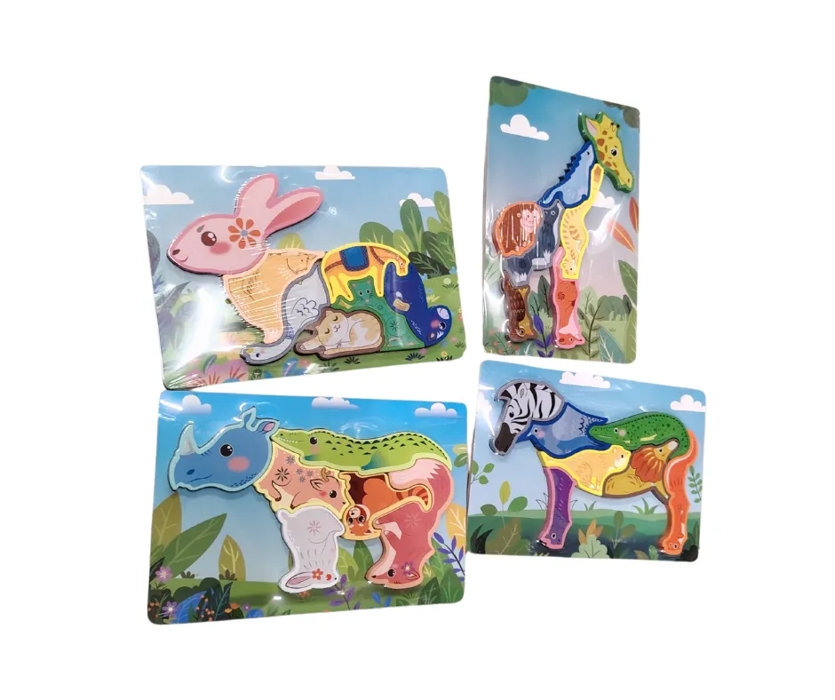 Drewniane Puzzle Zwierzęta Mix Wzorów 12 szt. PK16747