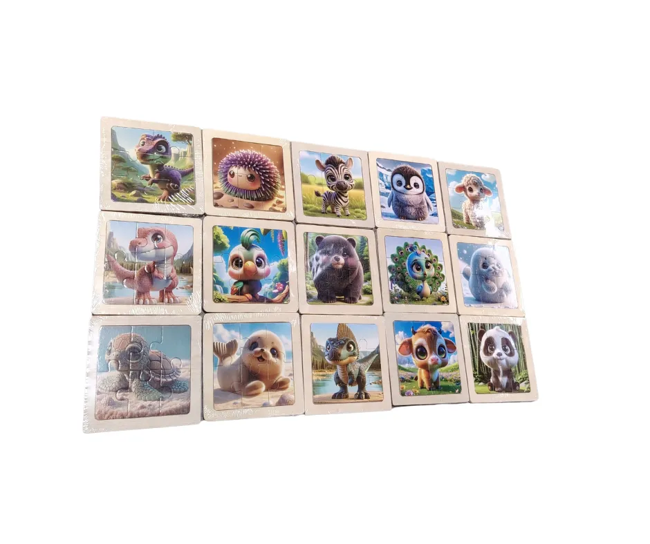 Drewniana Zabawka Logiczna Puzzle Zwierzęta 24 szt. Mix