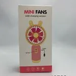 Mini Fan z USB Uszy Królika - Wiatraczek Ręczny Ładowany, 6 szt.