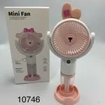 Mini wentylator USB z mgiełką, biało-różowy z uszami królika, 6 szt.