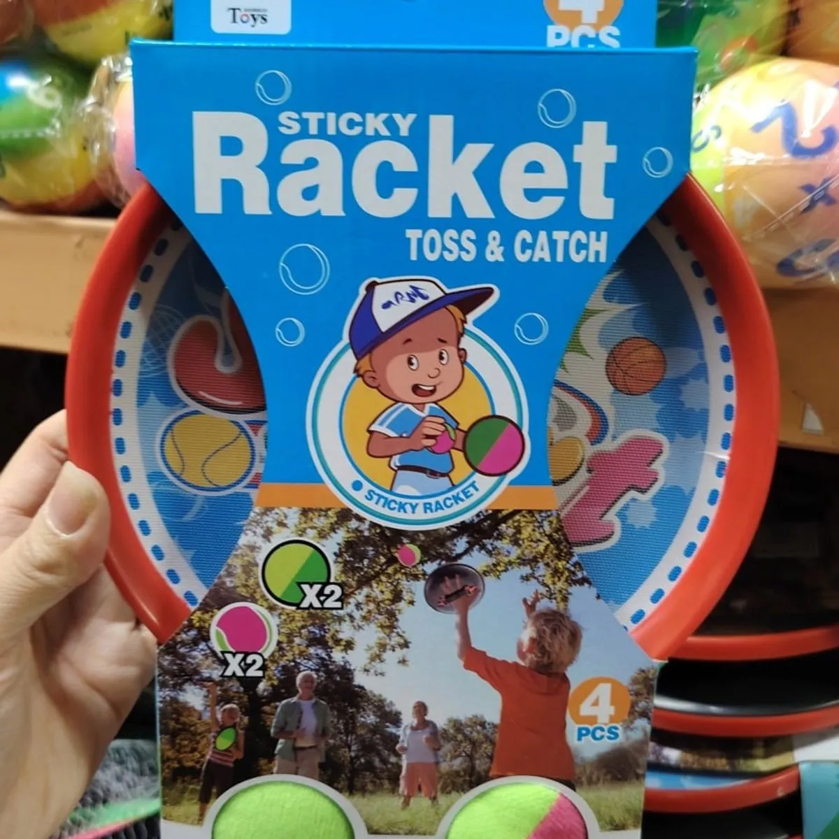 Zabawka Sticky Racket Toss & Catch - Zestaw 4 el. Paletki na Rzepy