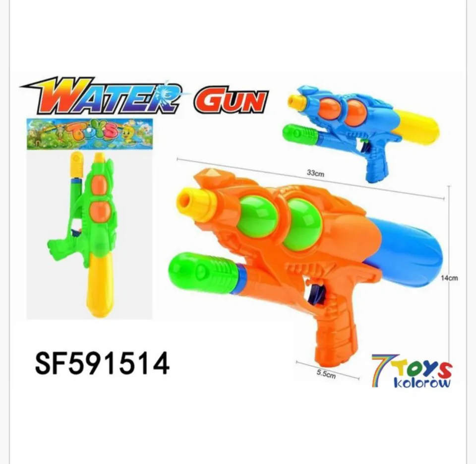 Pistolet Wodny 33cm z Pompką - Zestaw 6 szt. Mix Kolorów