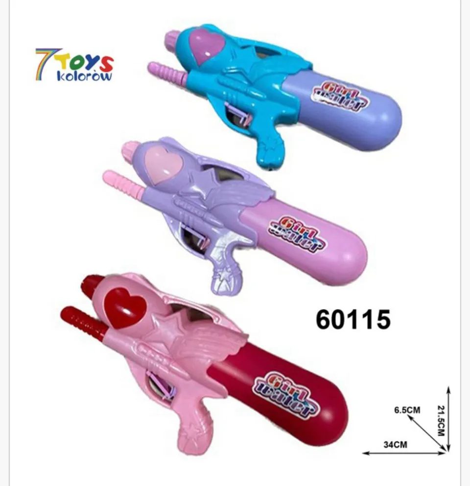 Pistolet na wodę Girl Water 34cm serca gwiazdki mix 6szt