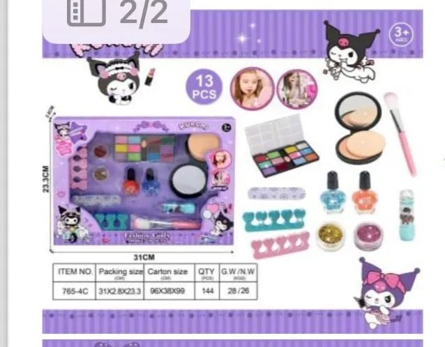 Zestaw Kosmetyczny dla Dzieci 13PCS Kuromi 31x23cm Makijaż