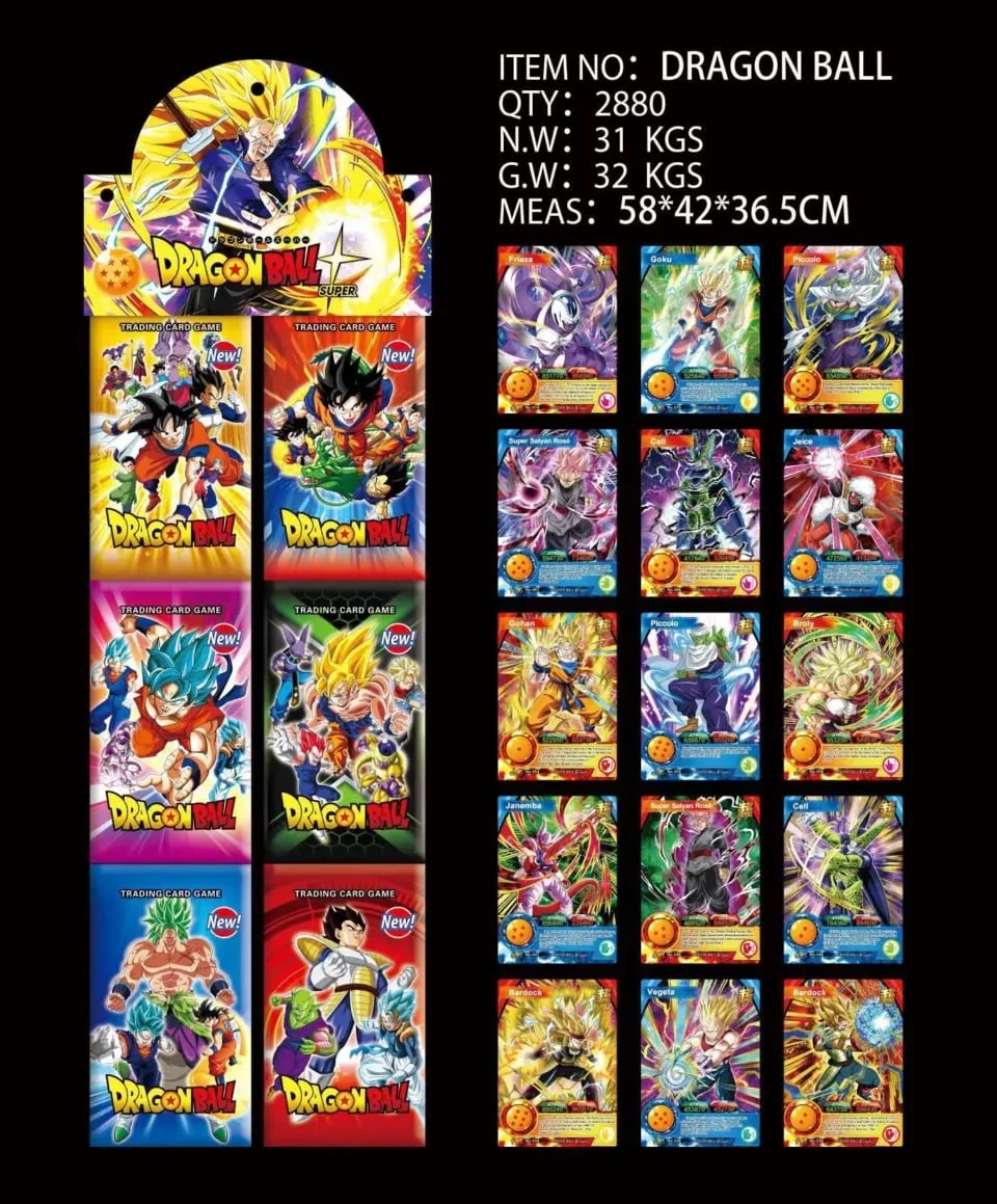 Karty kolekcjonerskie Dragon Ball 288PCS - saszetki TCG