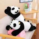 Maskotka Panda na Kocyk Biała Czarna Żółta