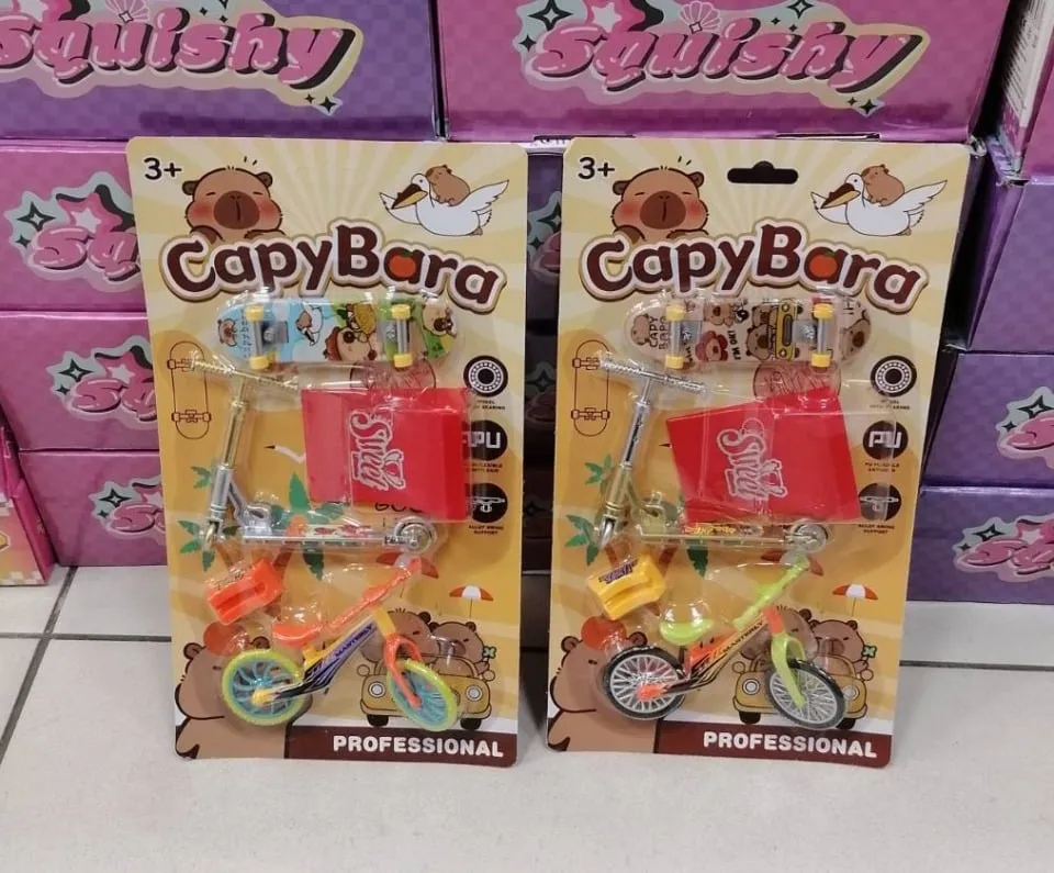 Zestaw Capybara Zabawkowe - Fingerboard, Hulajnoga i Rower