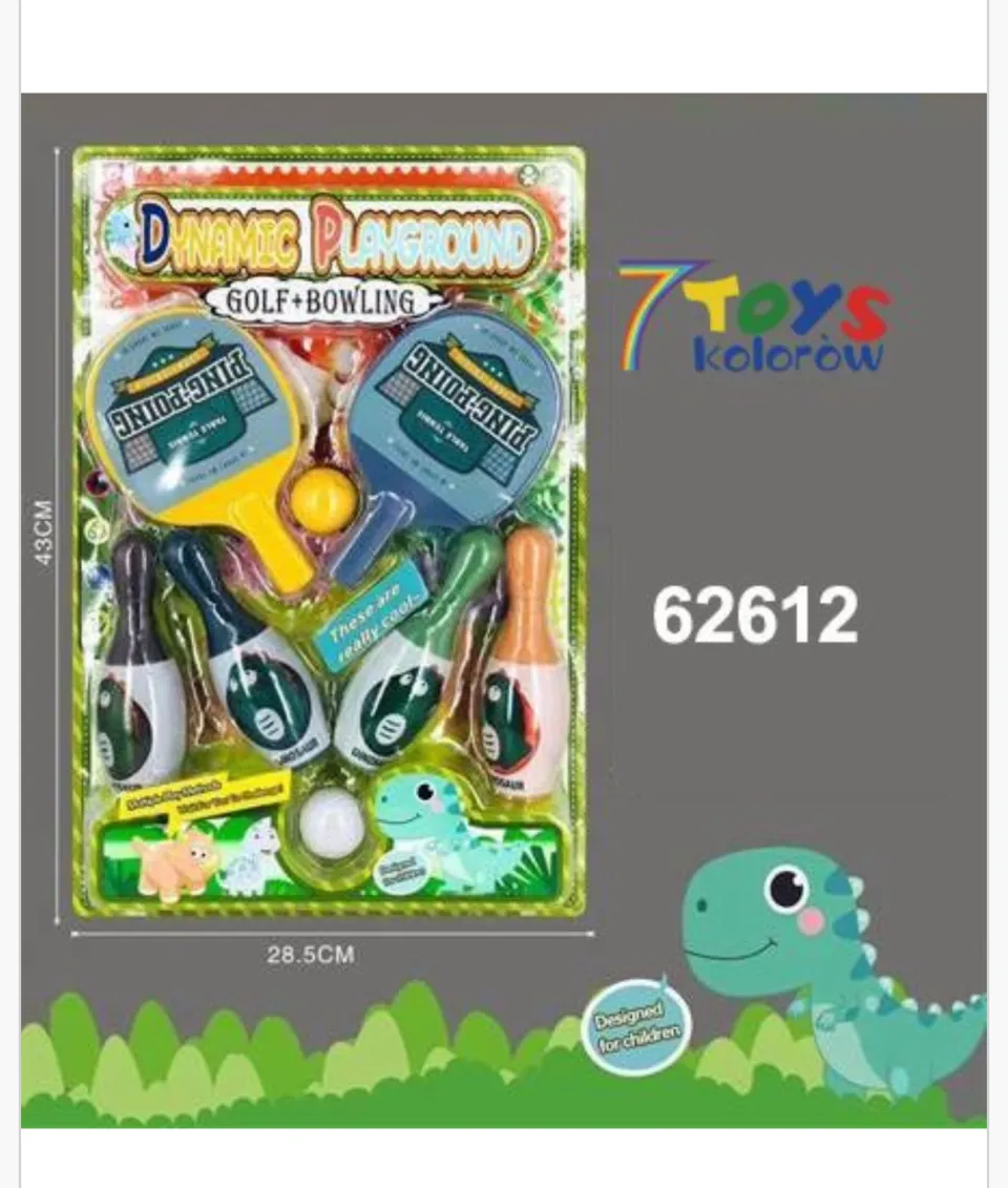 Zestaw Zabawkowy Golf & Bowling 2in1 Dinozaury 43x28.5cm