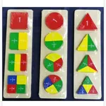Zabawka Edukacyjna Drewniane Ułamki i Figury Geometryczne