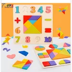 Zabawka Edukacyjna Drewniana Układanka Cyfry i Tangram 7 TOYS