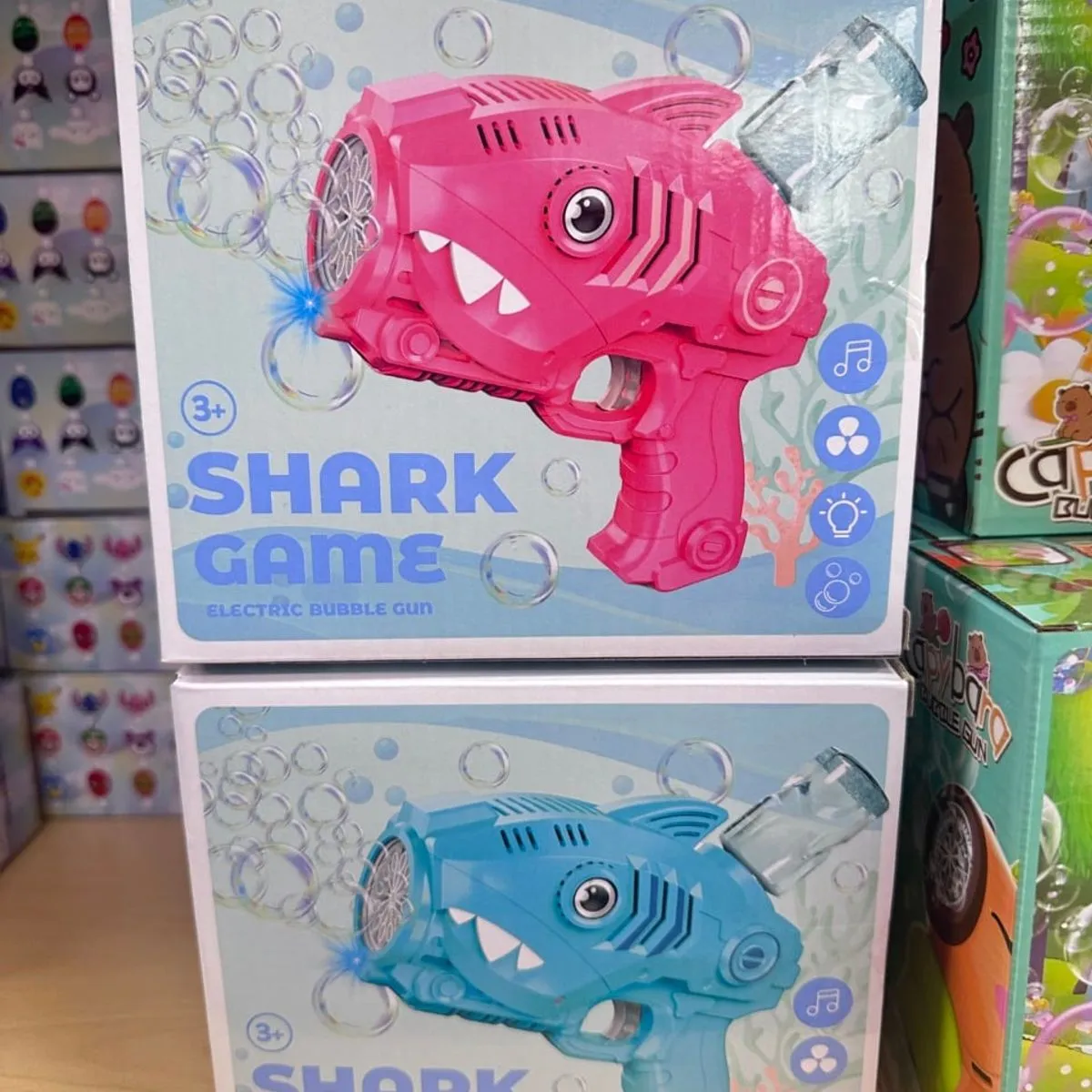 Pistolety Bubble Gun Rekin Shark Game Elektryczne Mix 6 szt