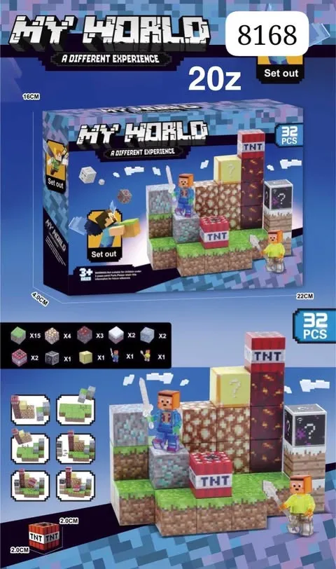 Klocki Magnetyczne My World 32 PCS Zestaw Pixel 2cm 8168