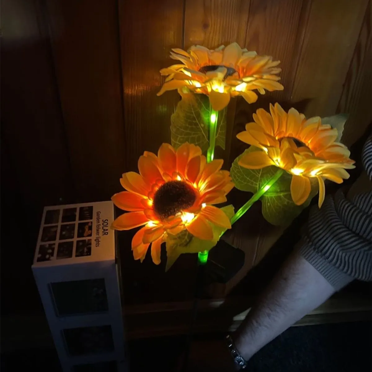 Lampka Dekoracyjna Solarna Słonecznik 3 Głowice KI-1412