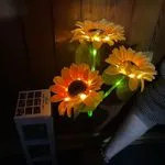 Lampka Dekoracyjna Solarna Słonecznik 3 Głowice KI-1412
