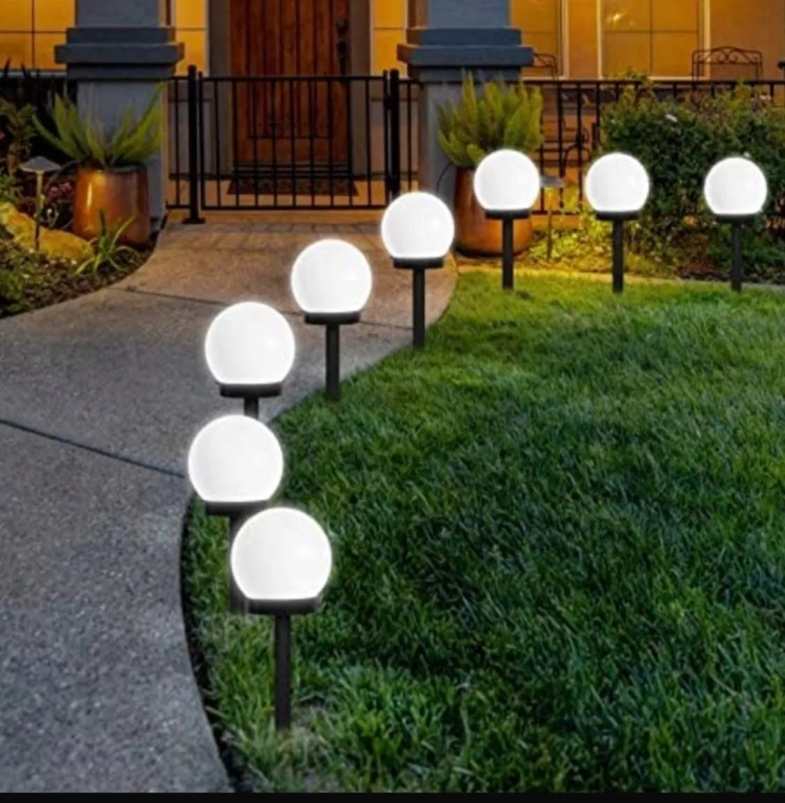 Lampka Dekoracyjna Kula LED Biała do Trawnika 12szt PK17063