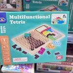 Drewniana Zabawka Multifunctional Tetris Układanka Edukacyjna 36szt