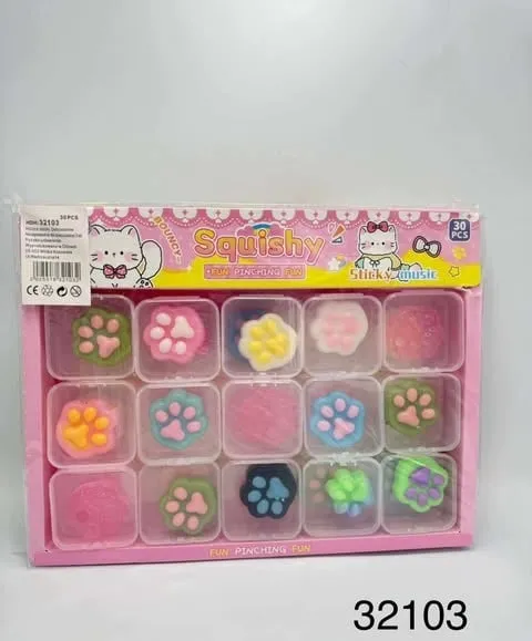 Zestaw Zabawka Squishy 30PCS - Miękkie Łapki Kota Fun Pinch