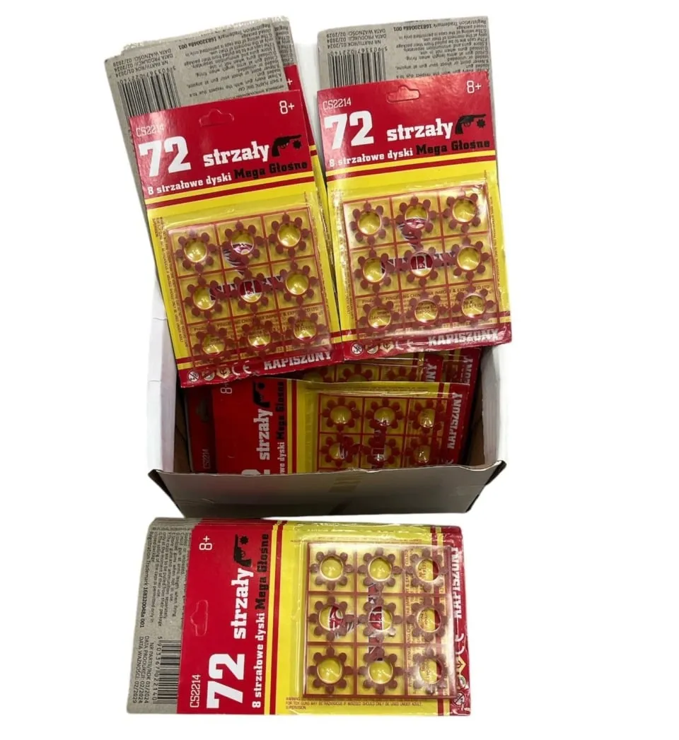 Kapiszony 8-strzałowe dyski 72 strzały Mega Głośne 72PCS