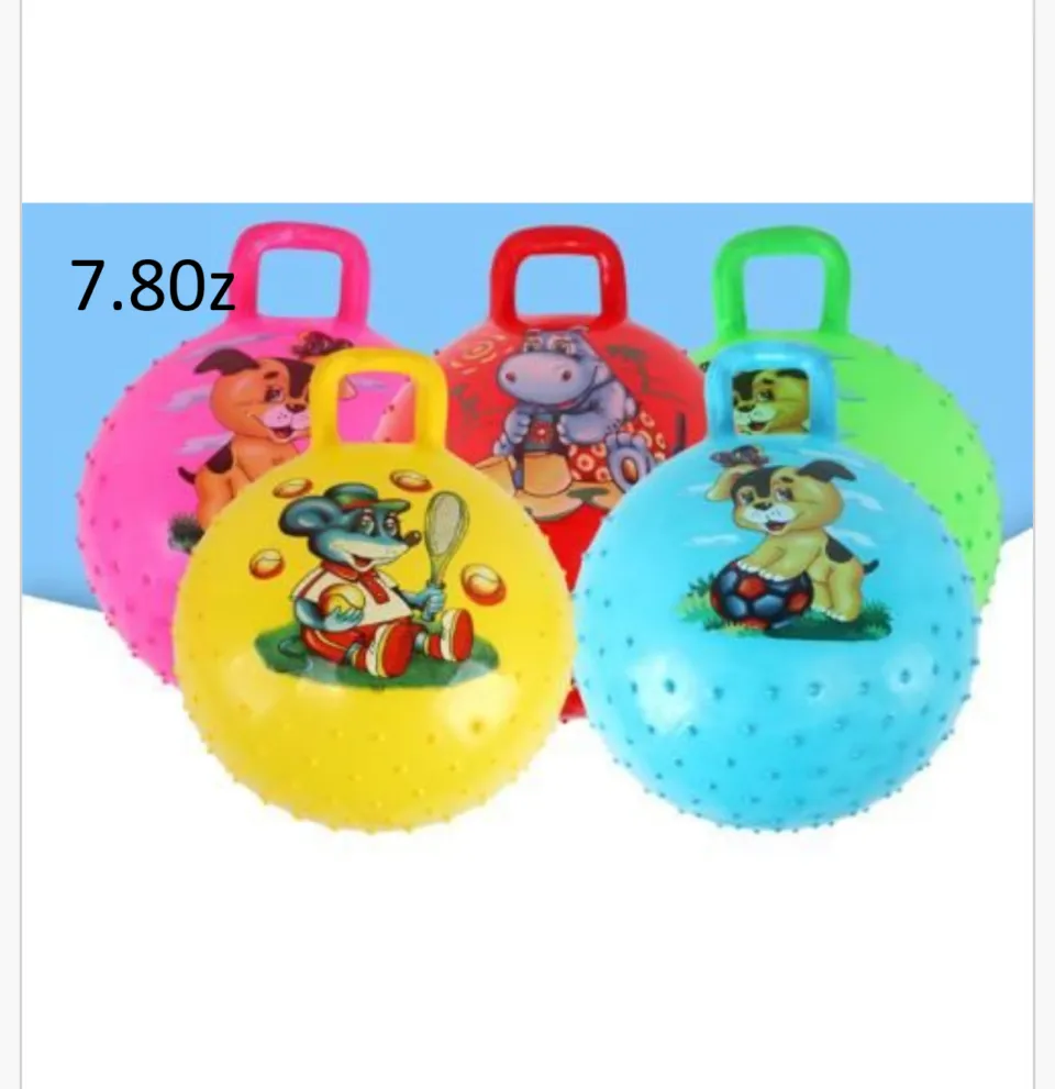 Piłka dla Dzieci z Uchwytem Skoczek Mix Kolorów 12 szt.