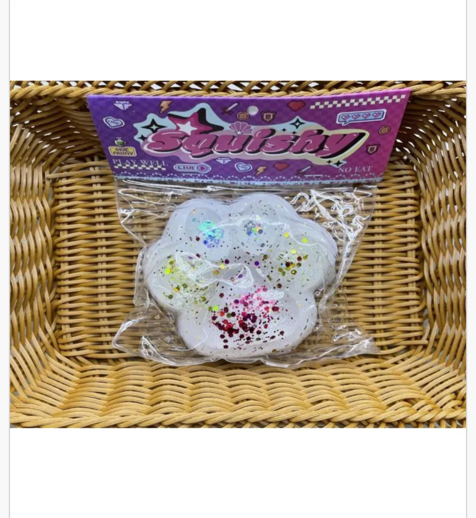 Zabawka Squishy Łapka z Brokatem - 8 szt. w paczce