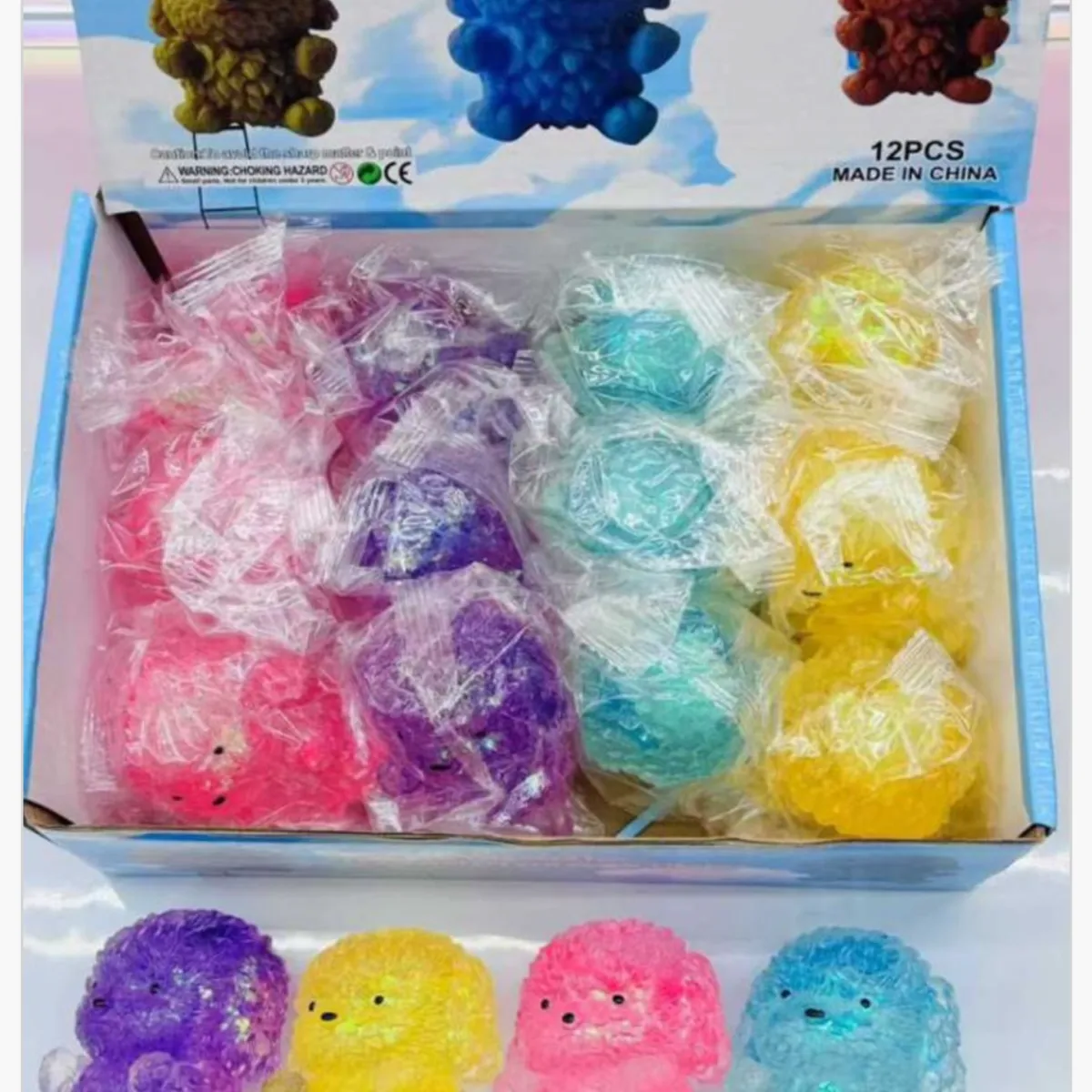 Zabawka Squeeze Toys Gniotek Piesek Pudel 12 szt. wielokolorowe