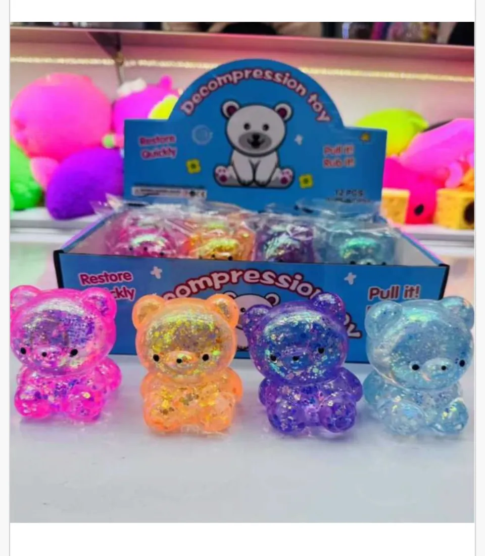 Zabawka Squeeze Toys Gniotek Miś z Brokatem 12 szt.