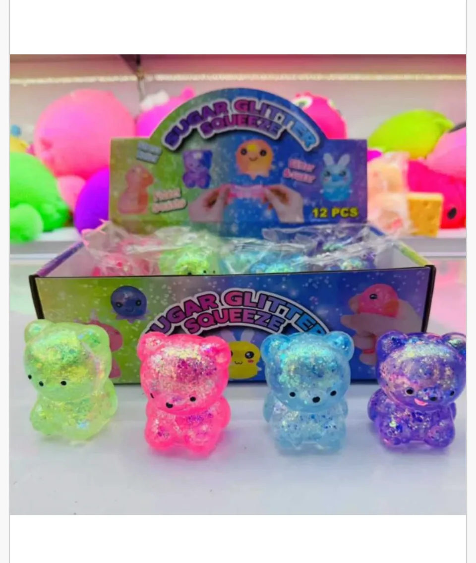 Zabawka Squeeze Toys Misie Sugar Glitter z Brokatem 24 szt.