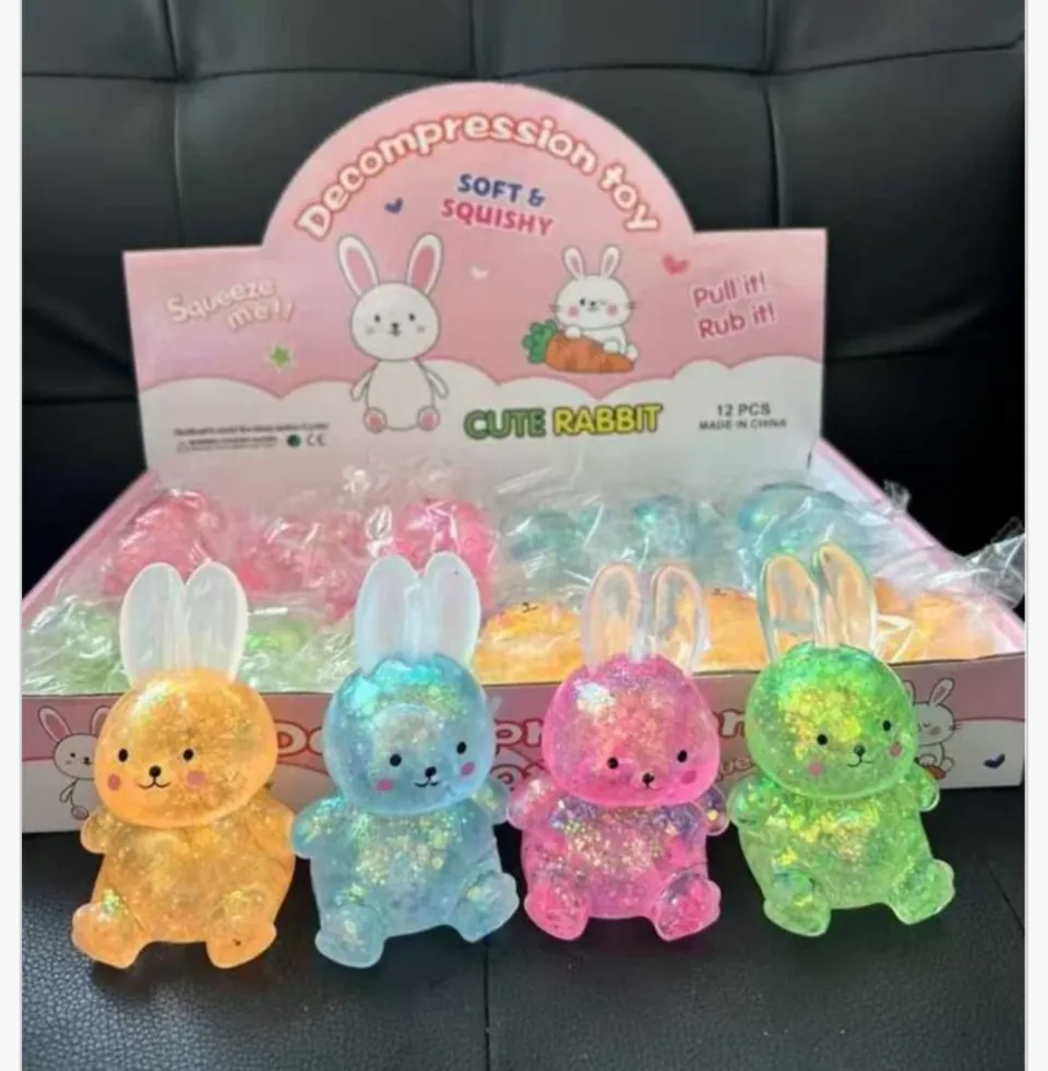 Zabawka Squeeze Toys Królik z Brokatem Gniotek Antystresowy 12 szt.