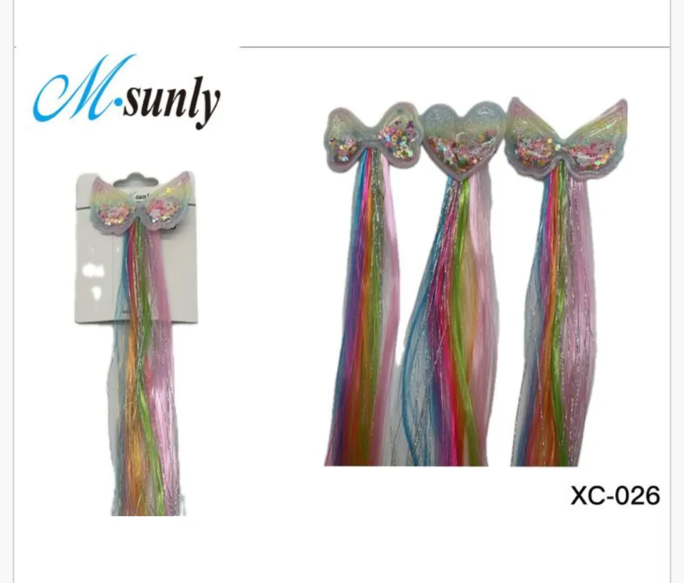 Warkocze Peruki Spinki do Włosów z Cekinami M-sunly 24 szt.