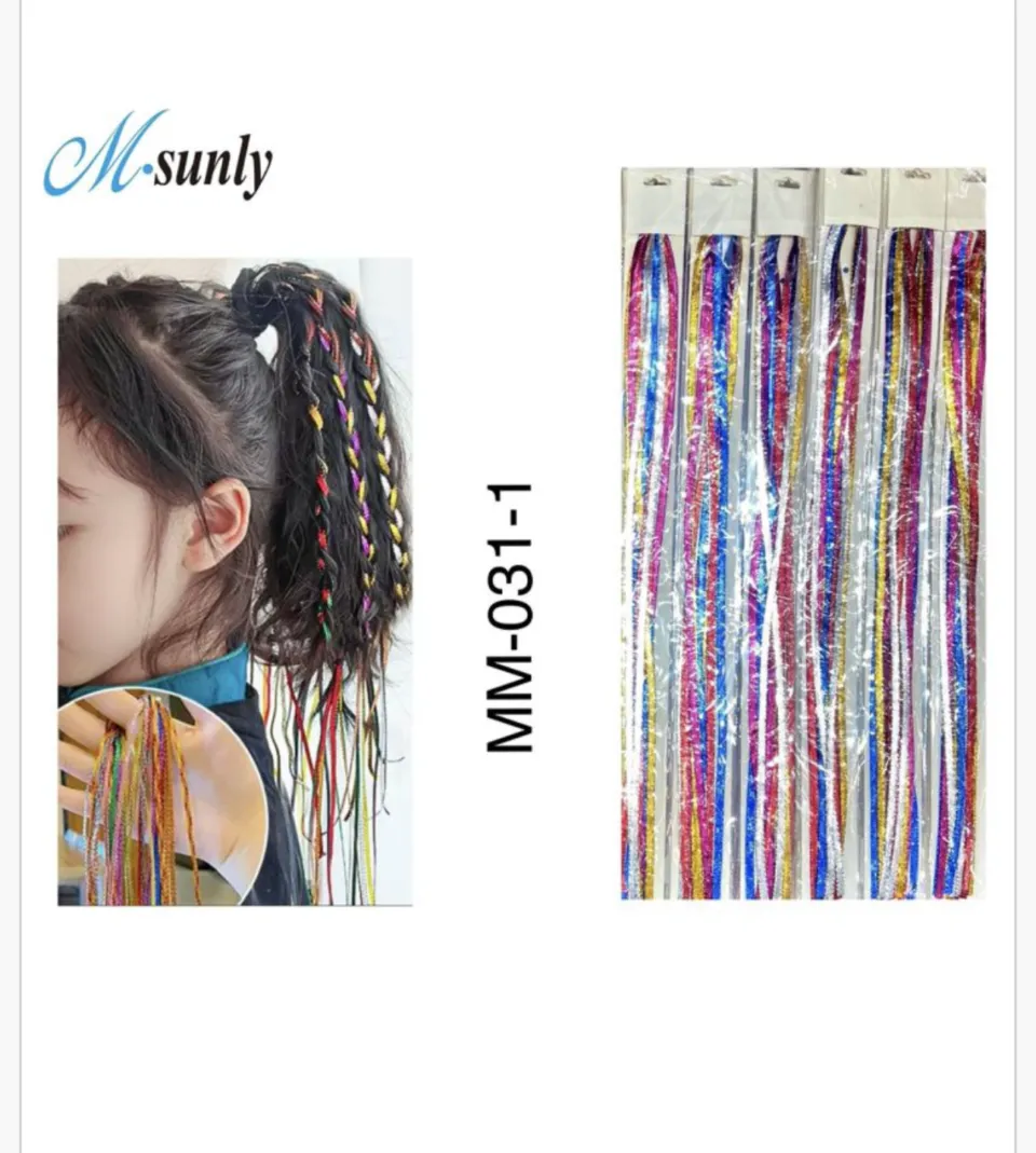 Warkocze Peruk Kolorowe Brokatowe Pasemka M.sunly PK17384