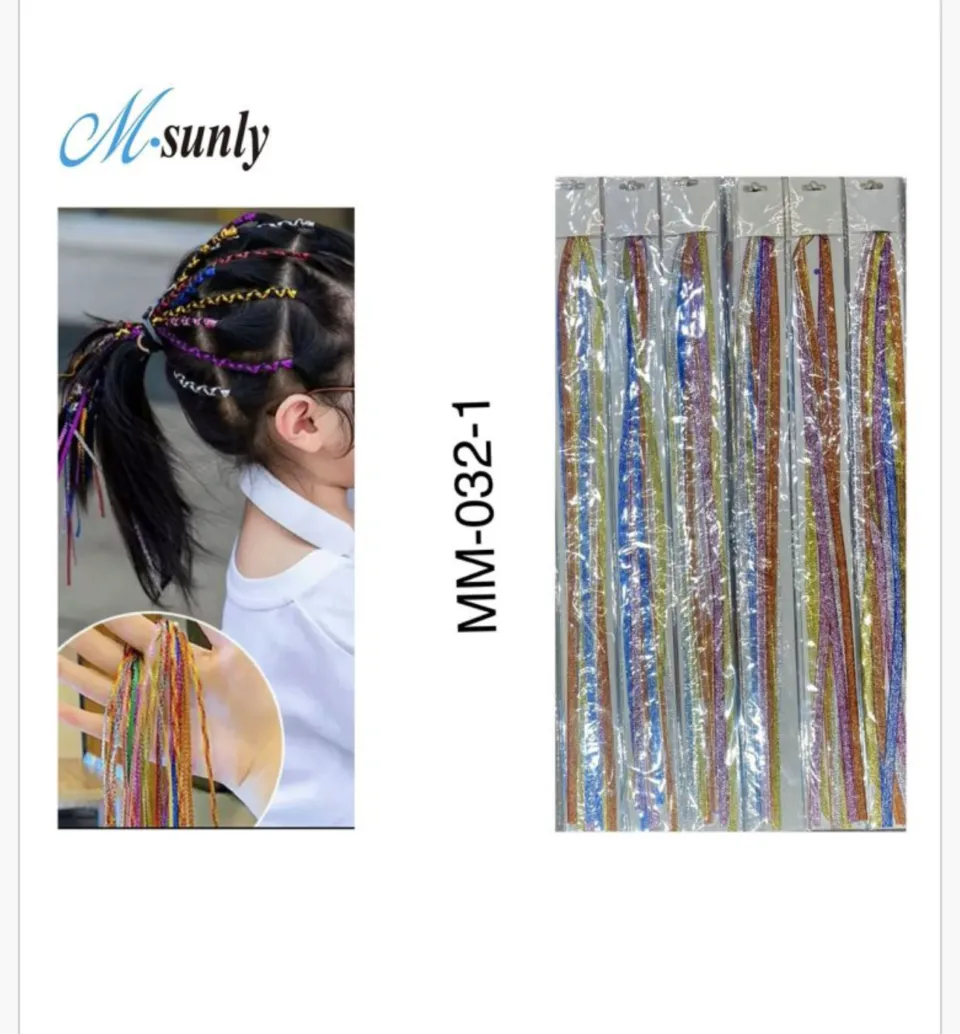 Warkocze Peruk Kolorowe Brokatowe M-sunly MM-032-1, 48 szt.