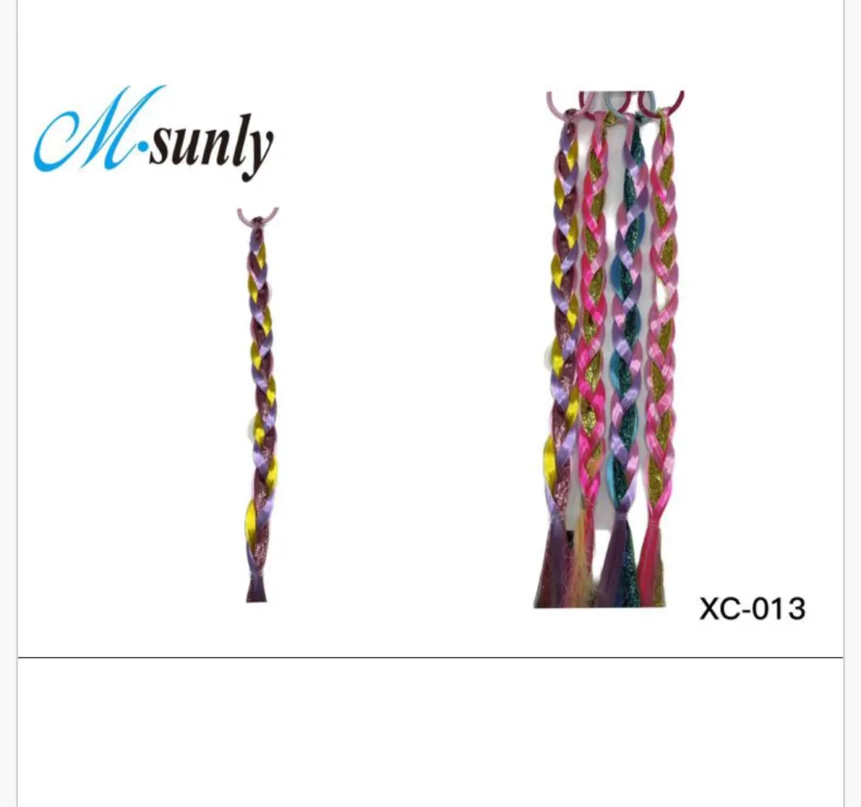 Warkocze Peruk Kolorowe z Brokatem na Gumce M-sunly 24 szt.