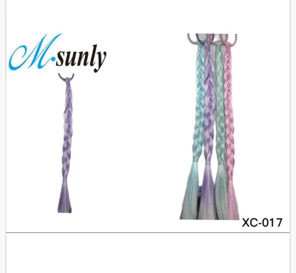 Warkocze peruk na gumce M-sunly, kolorowe pasemka syntetyczne 24 szt