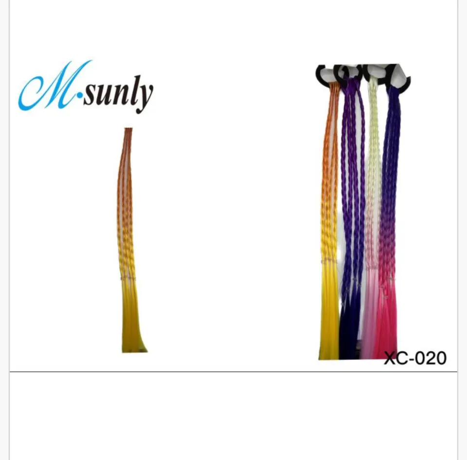 Warkocze peruk M.Sunly kolorowe ombre na gumce 24 szt. XC-020