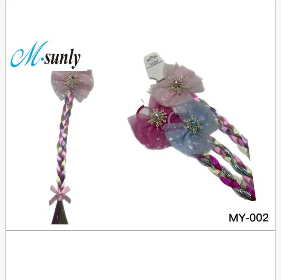 Warkocze perukowe z kokardą i śnieżynką M-sunly, 24 szt.