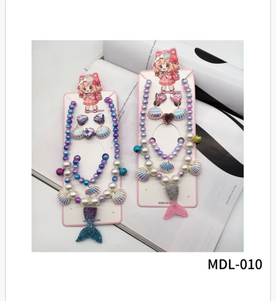Zestaw naszyjników dla dzieci Syrenka z koralikami 24 szt. MDL-010