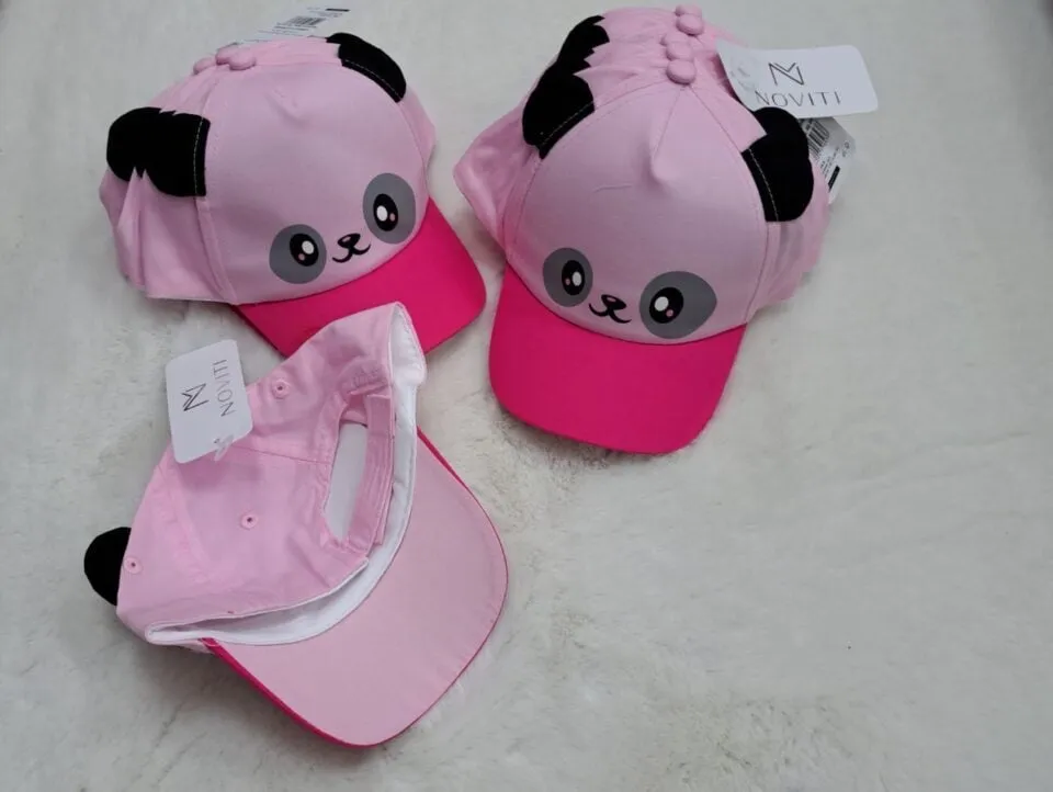 Czapka z daszkiem Panda dla dzieci 46-50cm NOVITI różowa