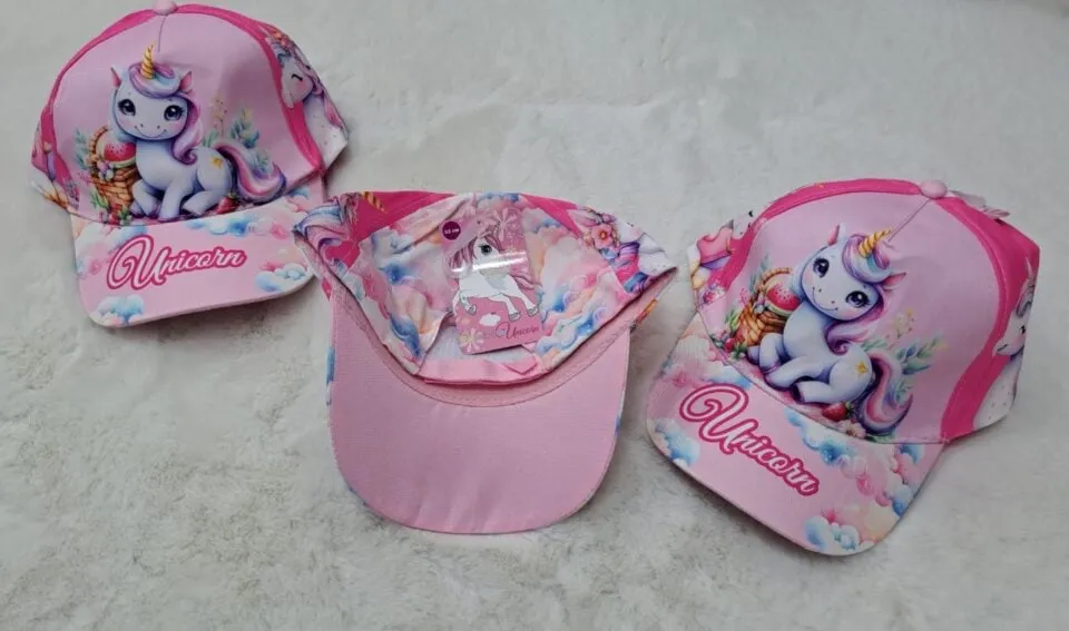 Czapka z daszkiem dla dzieci 52-54cm Różowa Jednorożec Unicorn